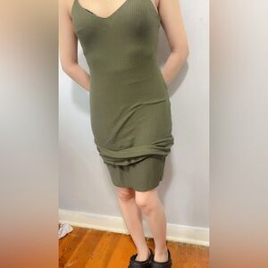 Kim & Cami Olive Ribbed Dress